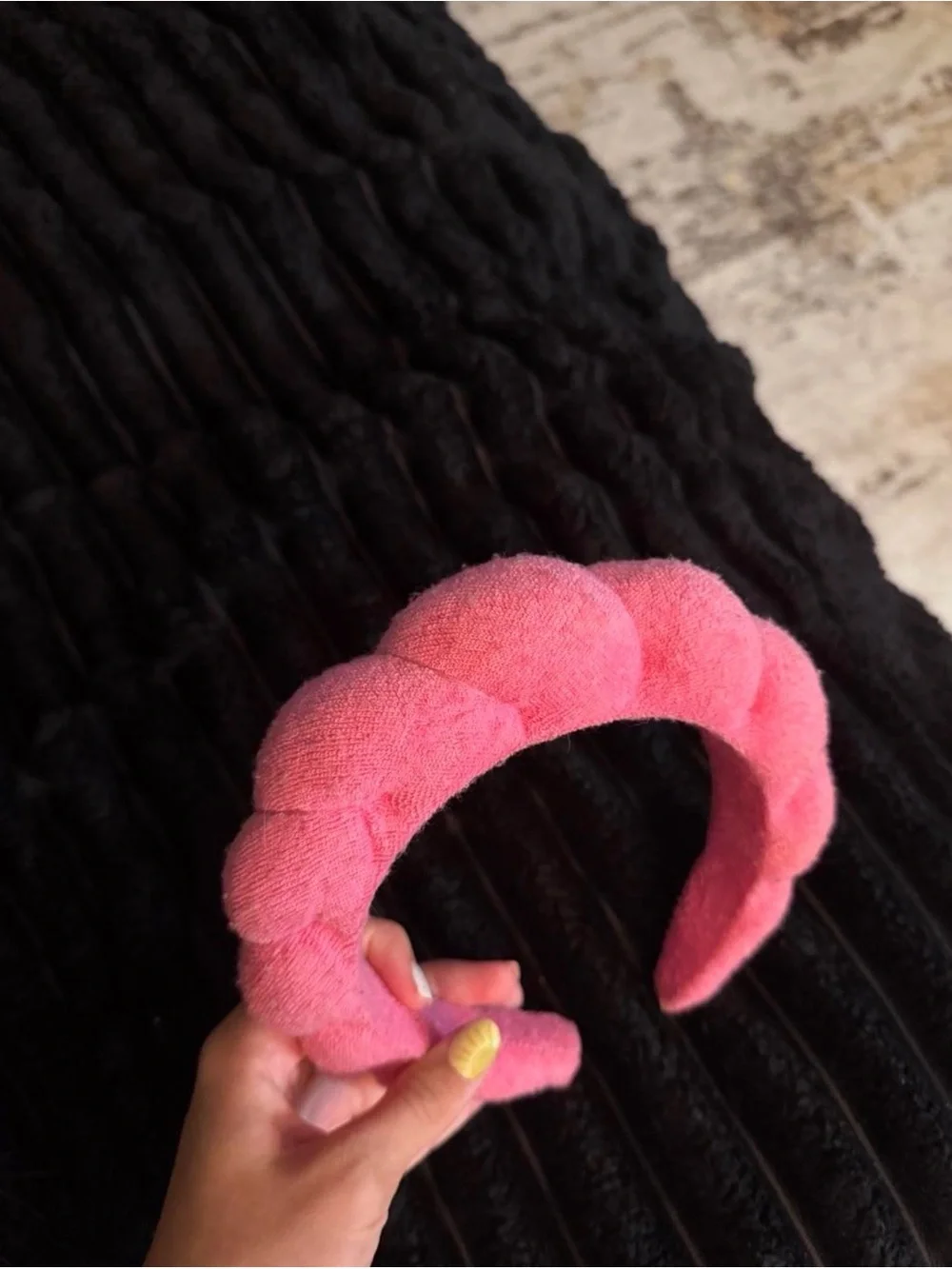 Plush Braided Pink Headband